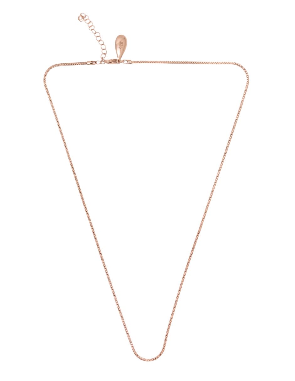 Collar redondo de plata con acabado baño de oro rosa P 925 y 14 K