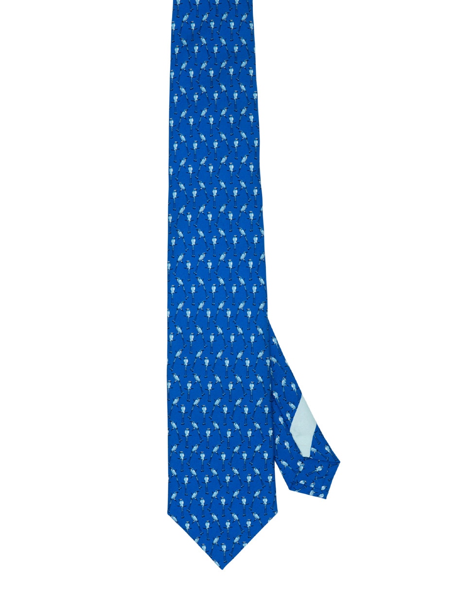 Corbata regular de seda estampada para hombre