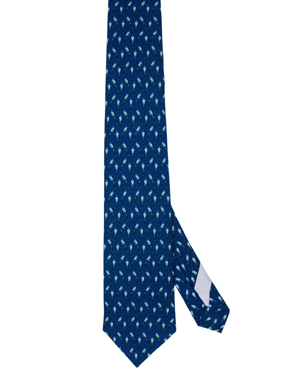 Corbata regular de seda estampada para hombre