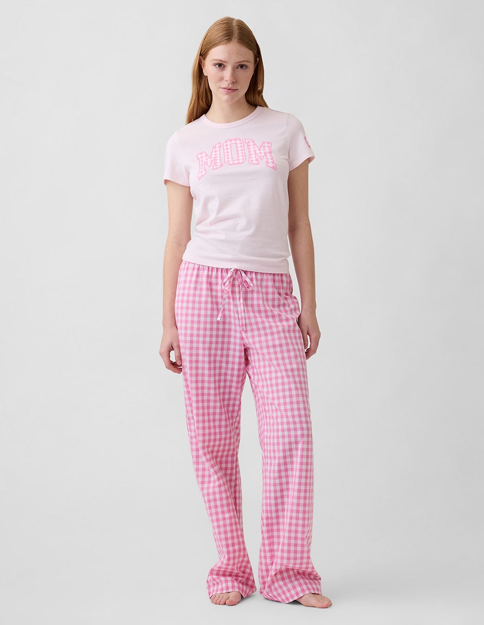 Playera manga corta cuello redondo para mujer