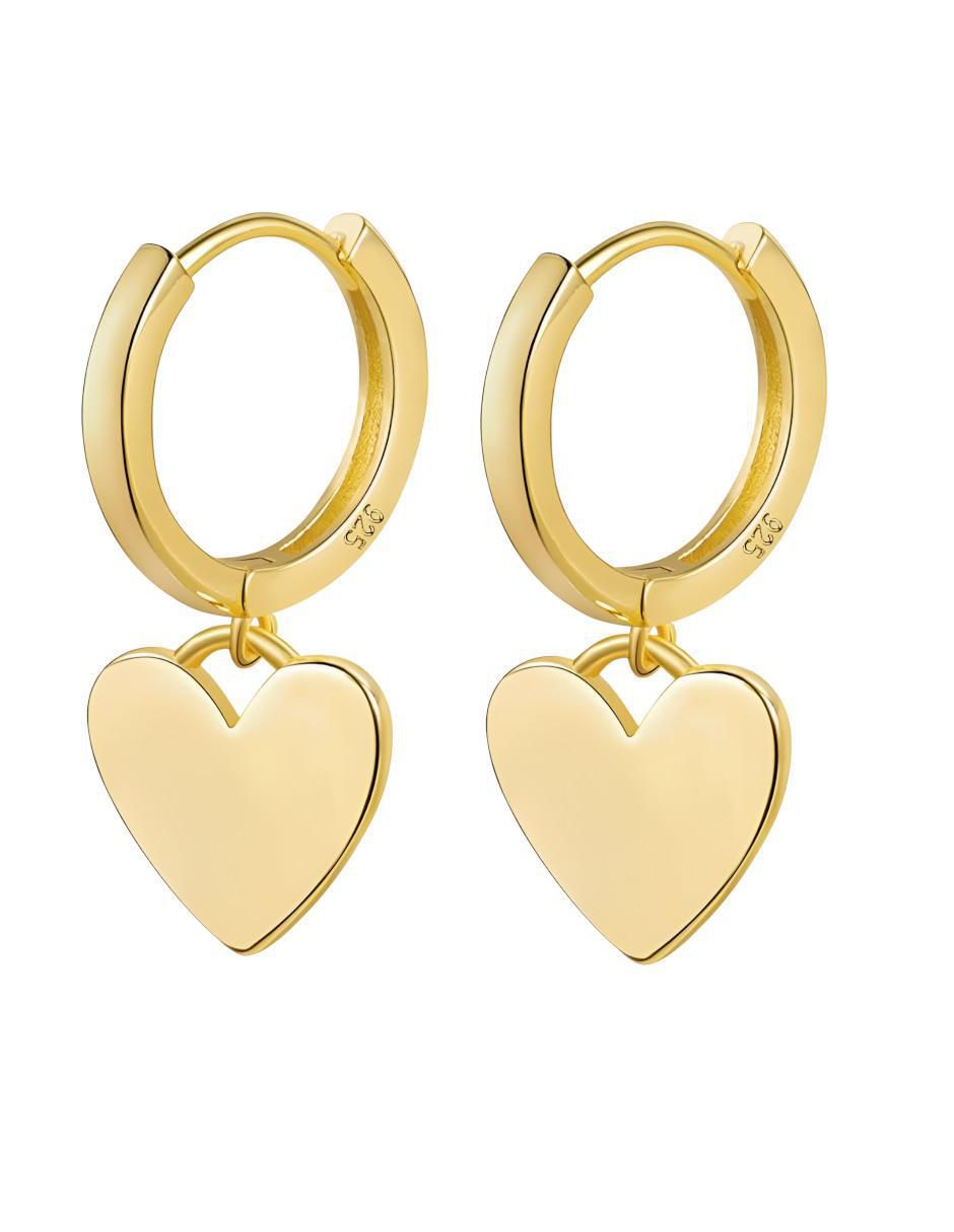 Aretes de corazón de plata P 925 3