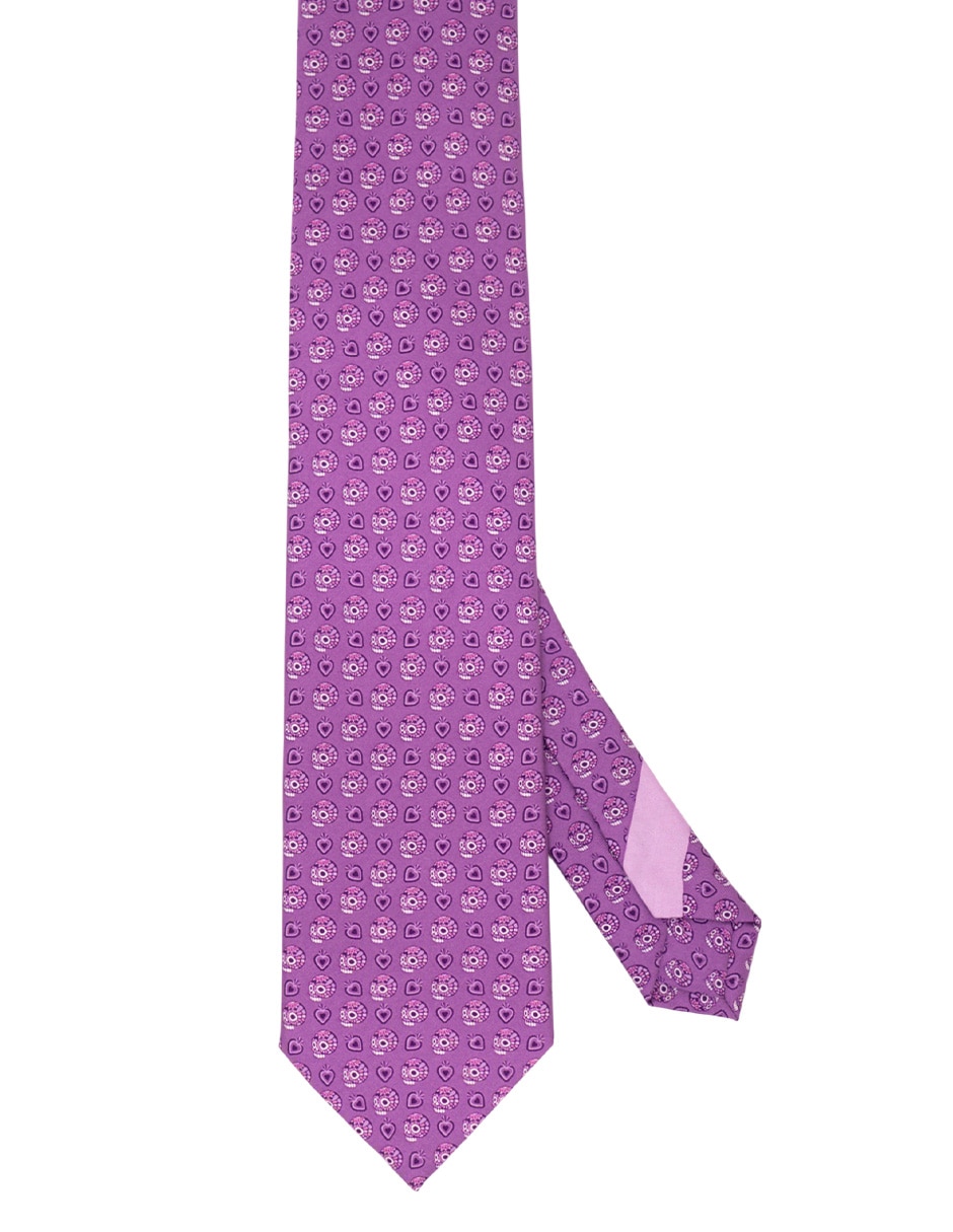 Corbata regular de seda estampada para hombre