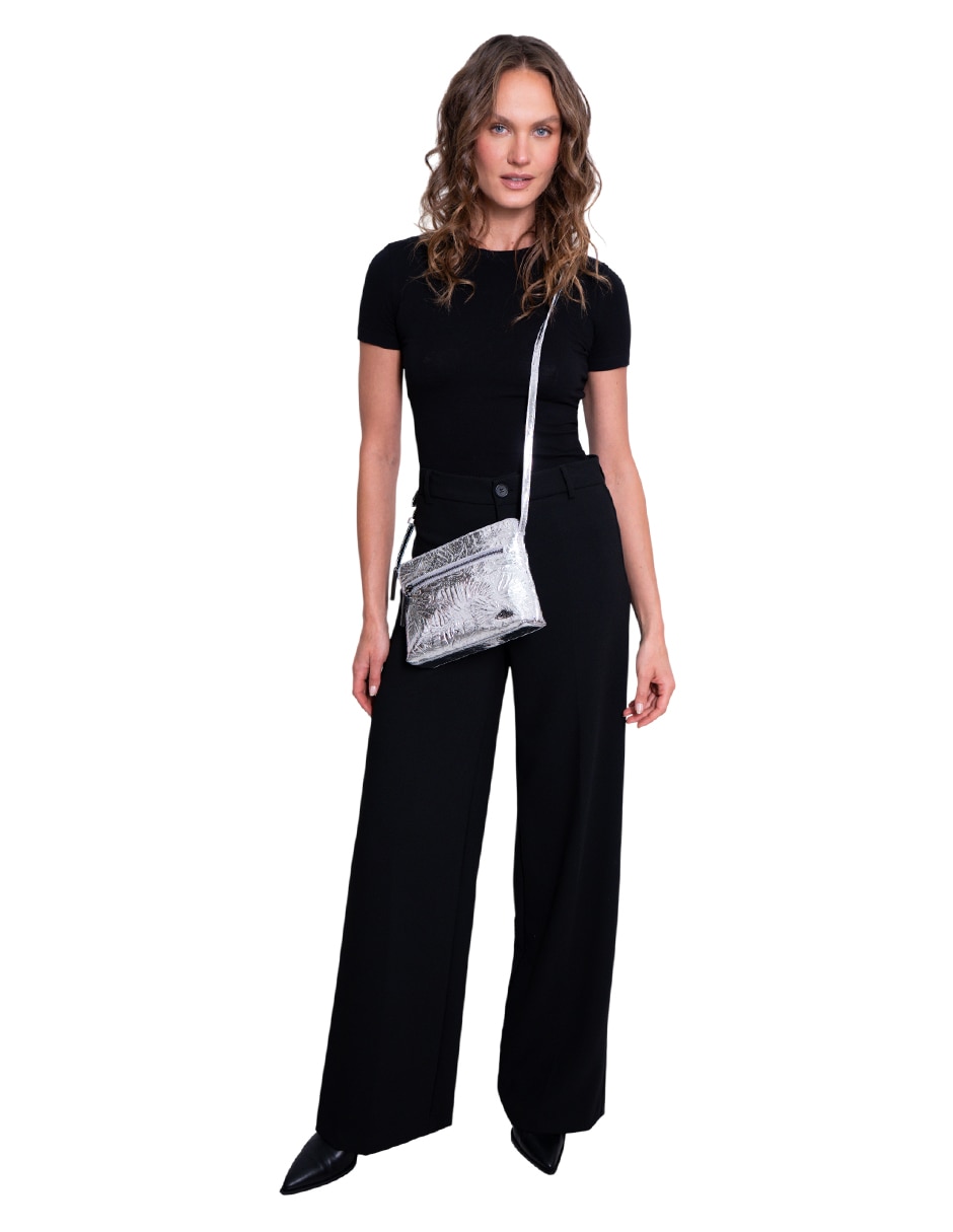 Bolsa crossbody Grabado Mariposa de piel para mujer 2