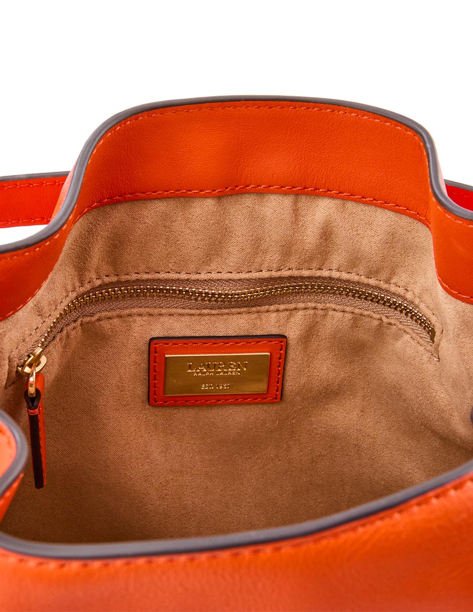 Bolsa bucket Lauren Ralph Lauren de piel para mujer