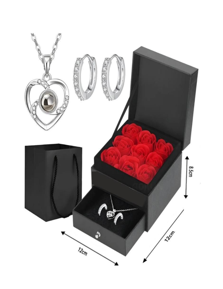 Aretes y collar de corazón 4