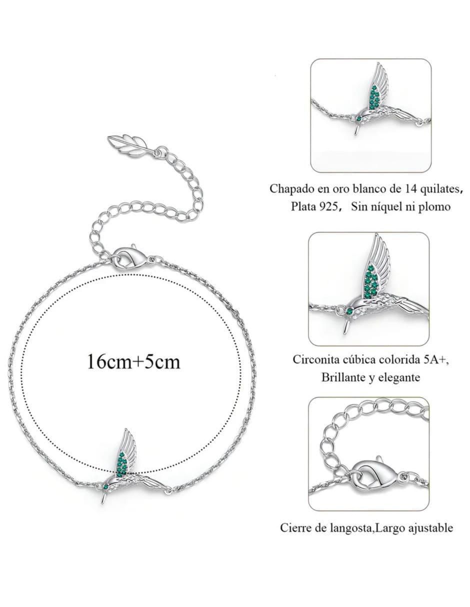 Pulsera de plata con circonita P 925 acabado liso 6