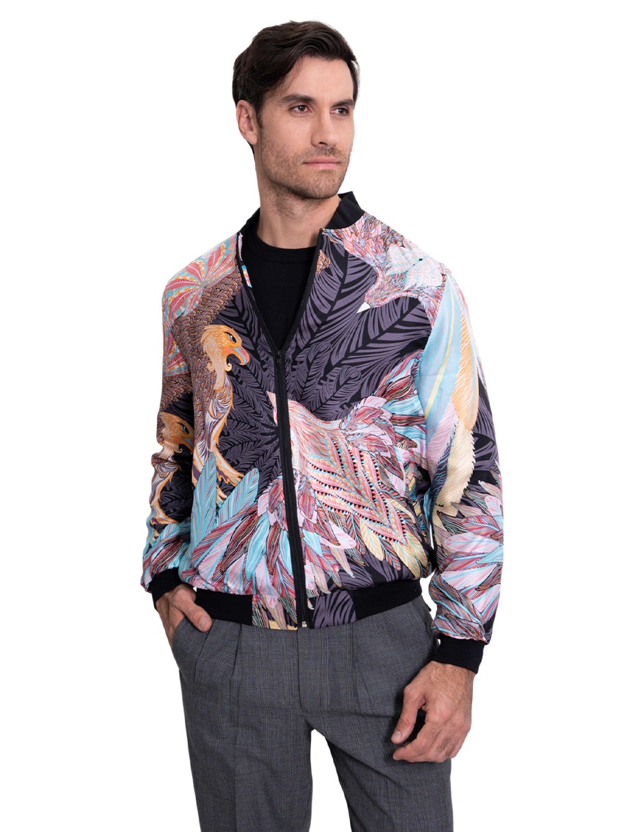 Chamarra bomber con bolsillos para hombre Chamarra bomber con bolsillos para hombre
