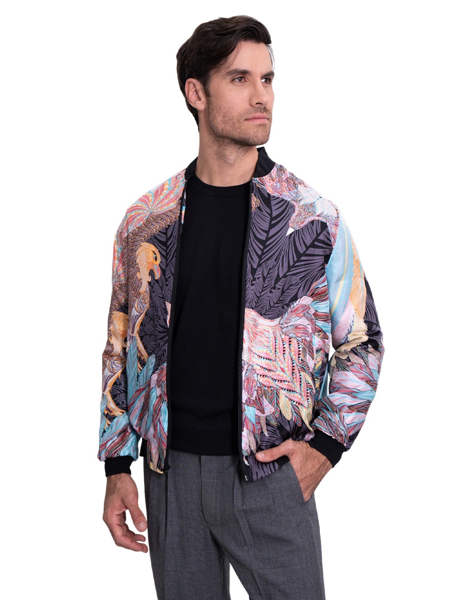 Chamarra bomber con bolsillos para hombre