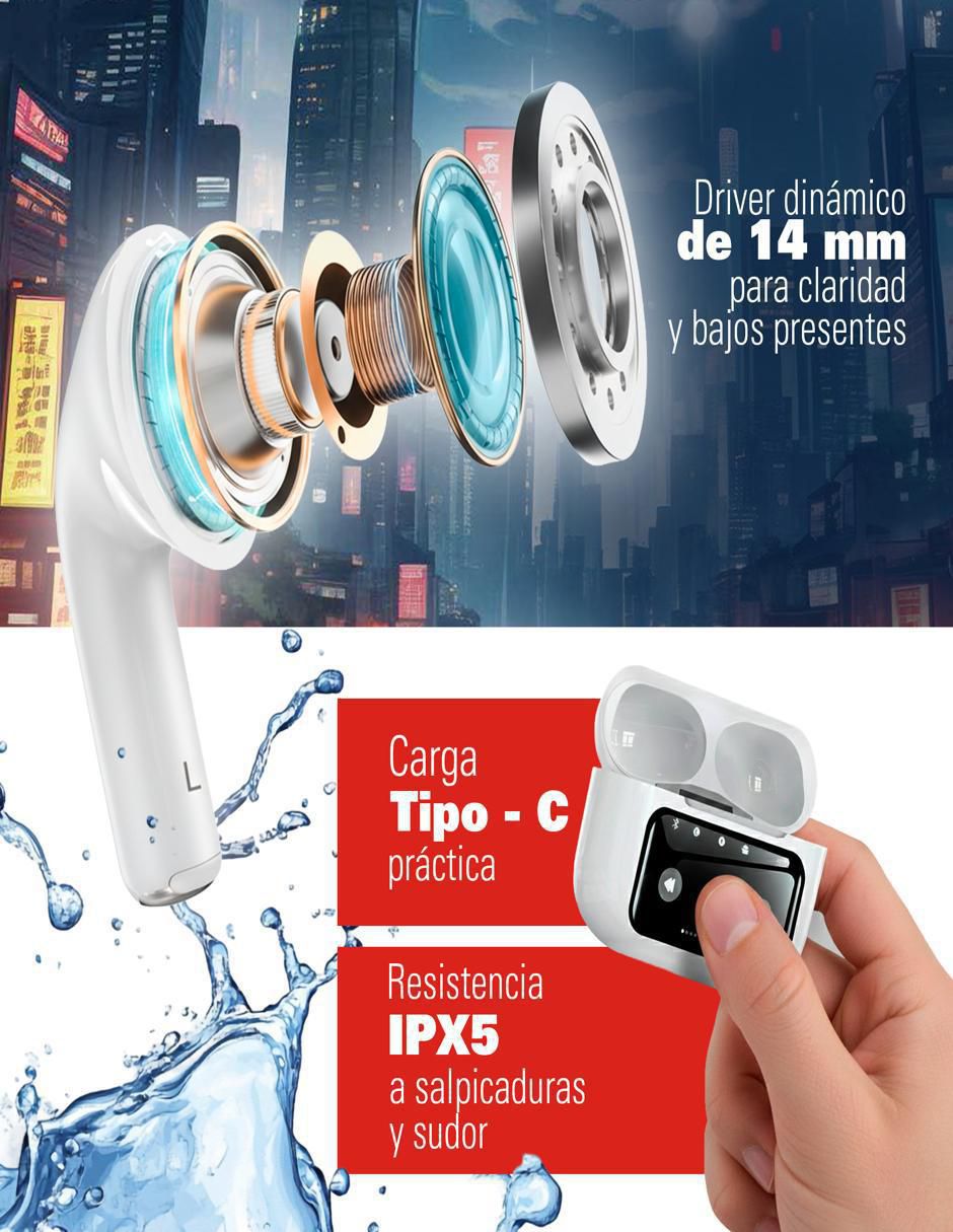 Audífonos In-Ear Fujita inalámbricos con cancelacion de ruido 6