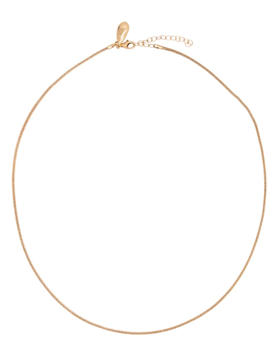 Collar redondo de plata con acabado baño de oro P 925 y 14 K