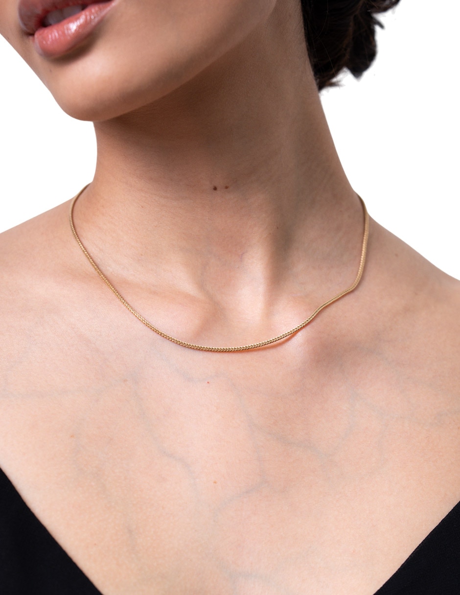Collar redondo de plata con acabado baño de oro P 925 y 14 K 4