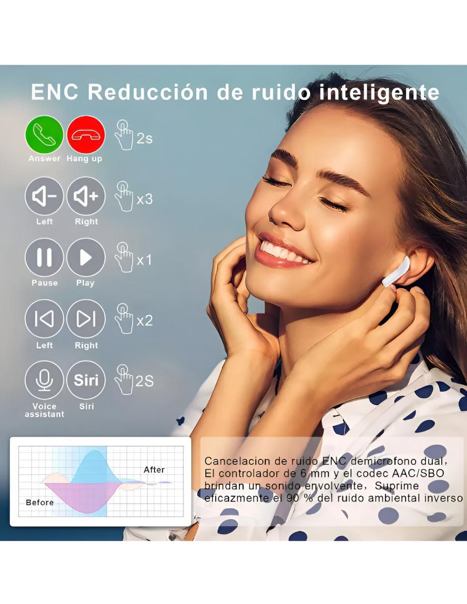 Audífonos In-Ear inalámbricos con cancelacion de ruido 2