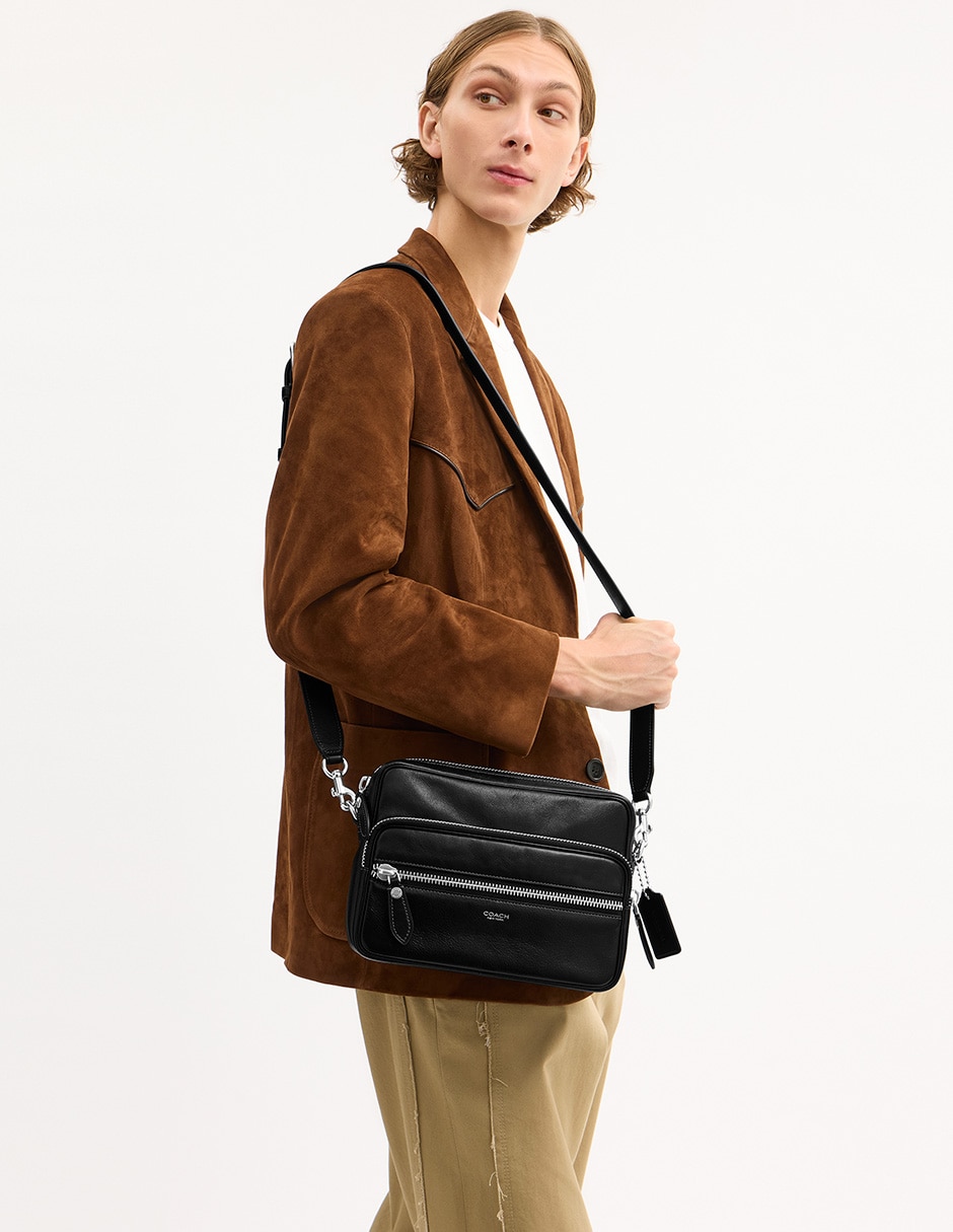 Bolsa crossbody glazed leather de piel para hombre 2