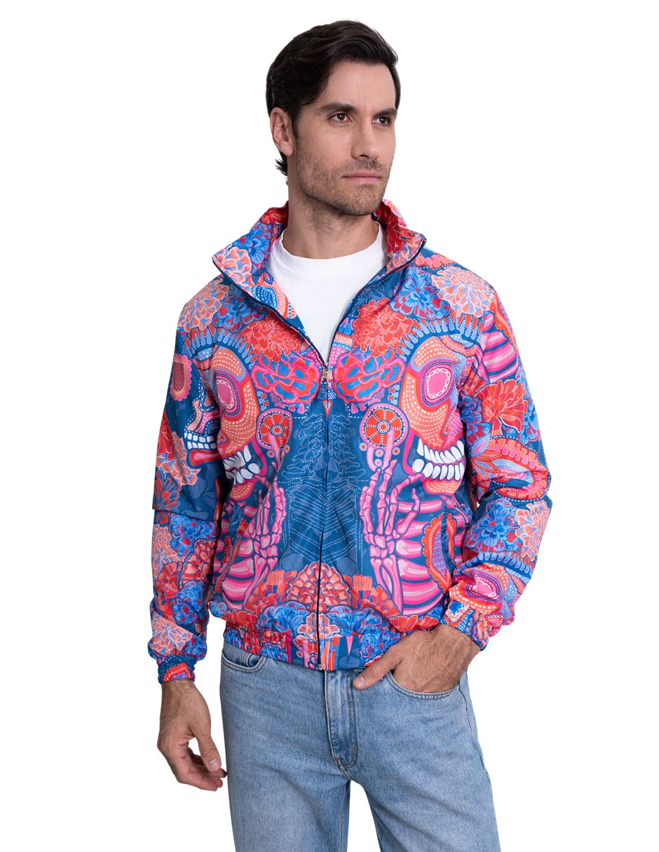 Chamarra bomber Pineda Covalin Día de muertos Catrina para hombre 4