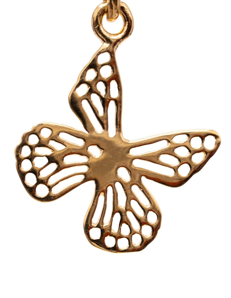 Arracadas Mariposa Monarca 18 K con acabado chapa de oro 2