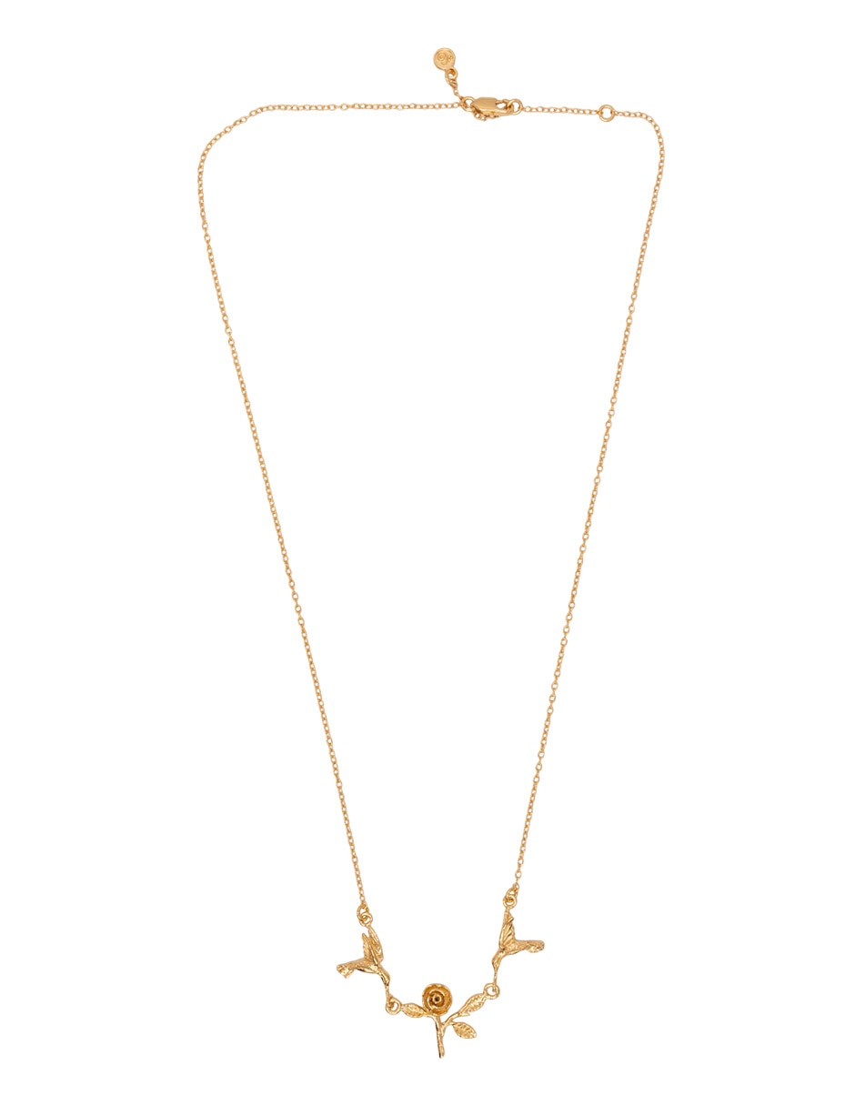 Collar flor Colibrí 18 K 2