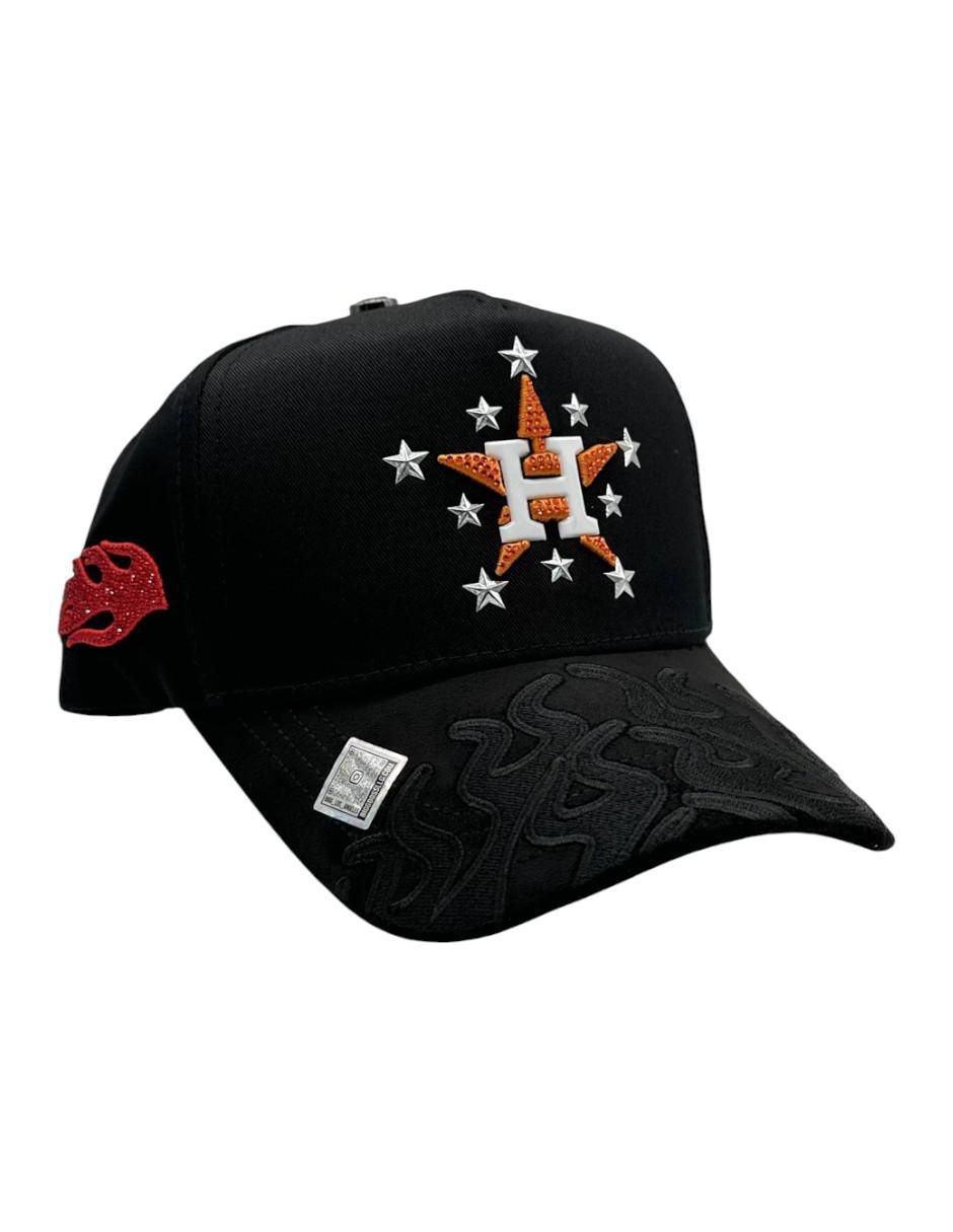 Gorra visera curva snapback casual Big Boss Houston Flames para hombre