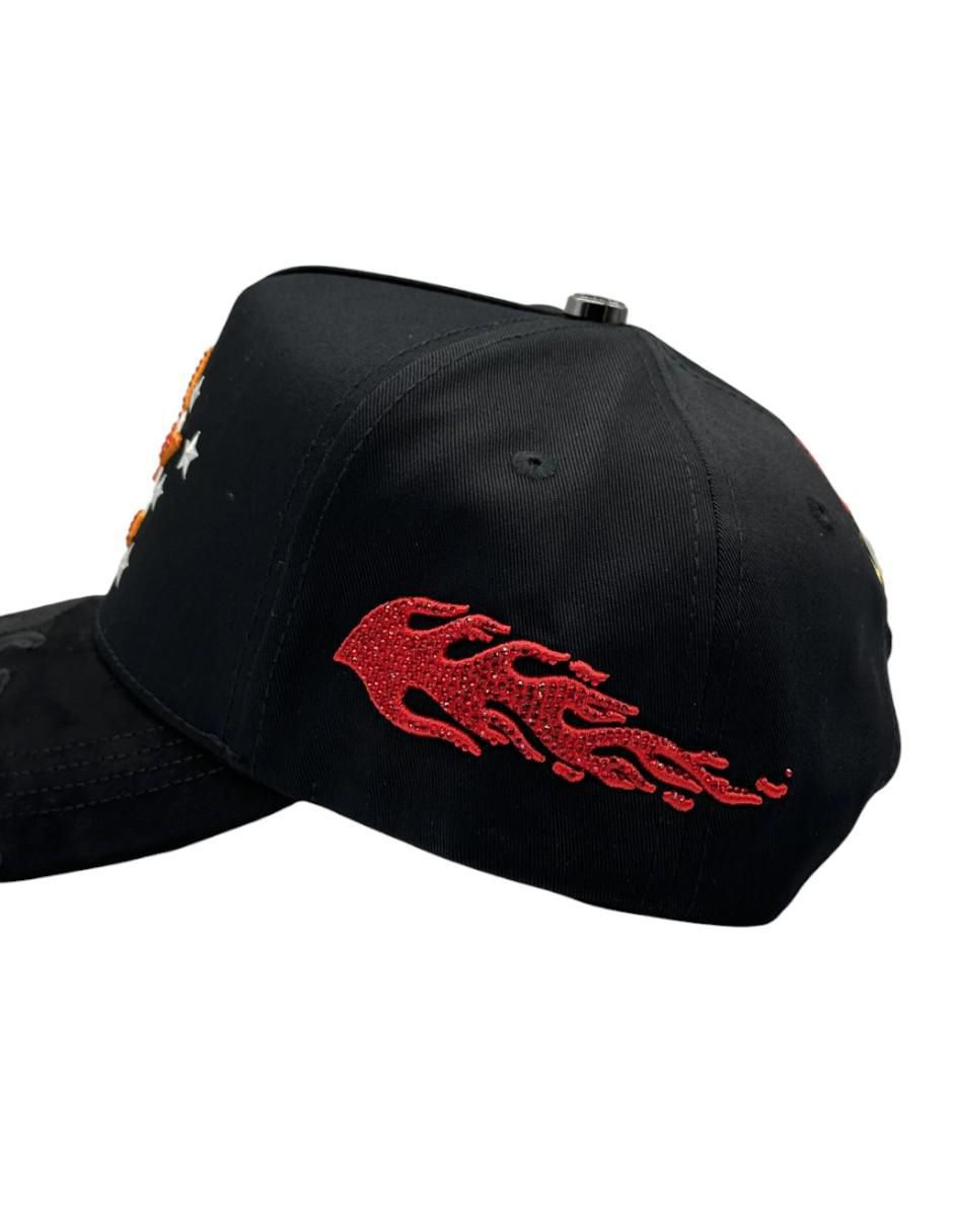 Gorra visera curva snapback casual Big Boss Houston Flames para hombre