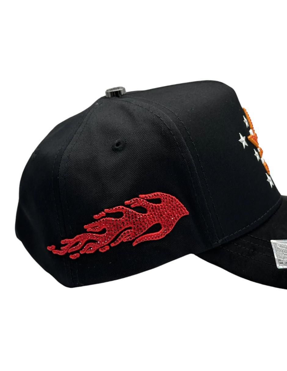 Gorra visera curva snapback casual Big Boss Houston Flames para hombre