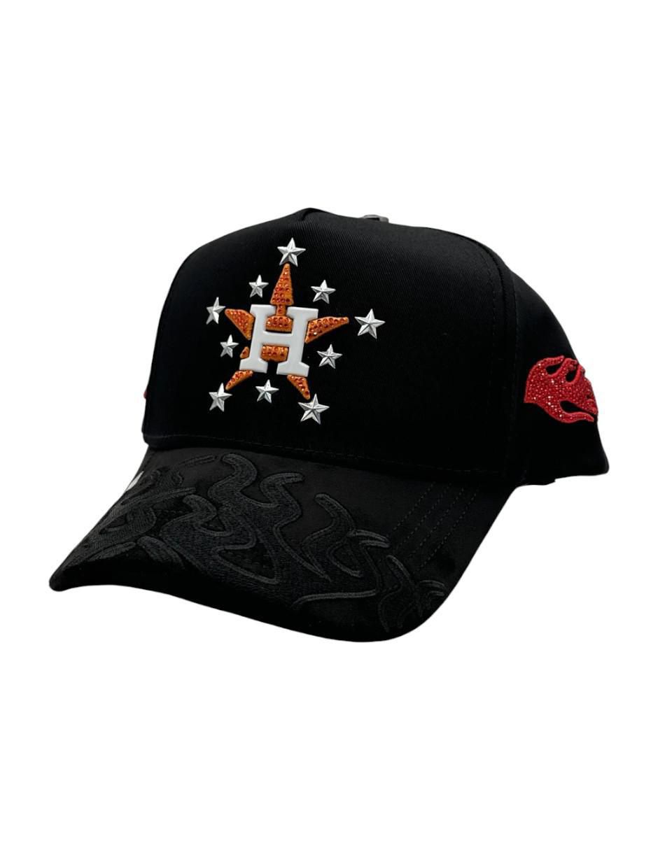 Gorra visera curva snapback casual Big Boss Houston Flames para hombre
