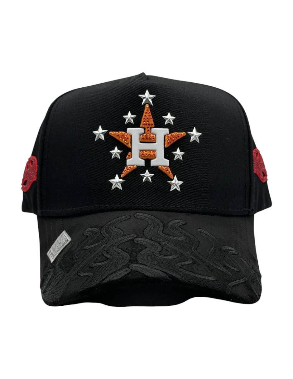 Gorra visera curva snapback casual Big Boss Houston Flames para hombre