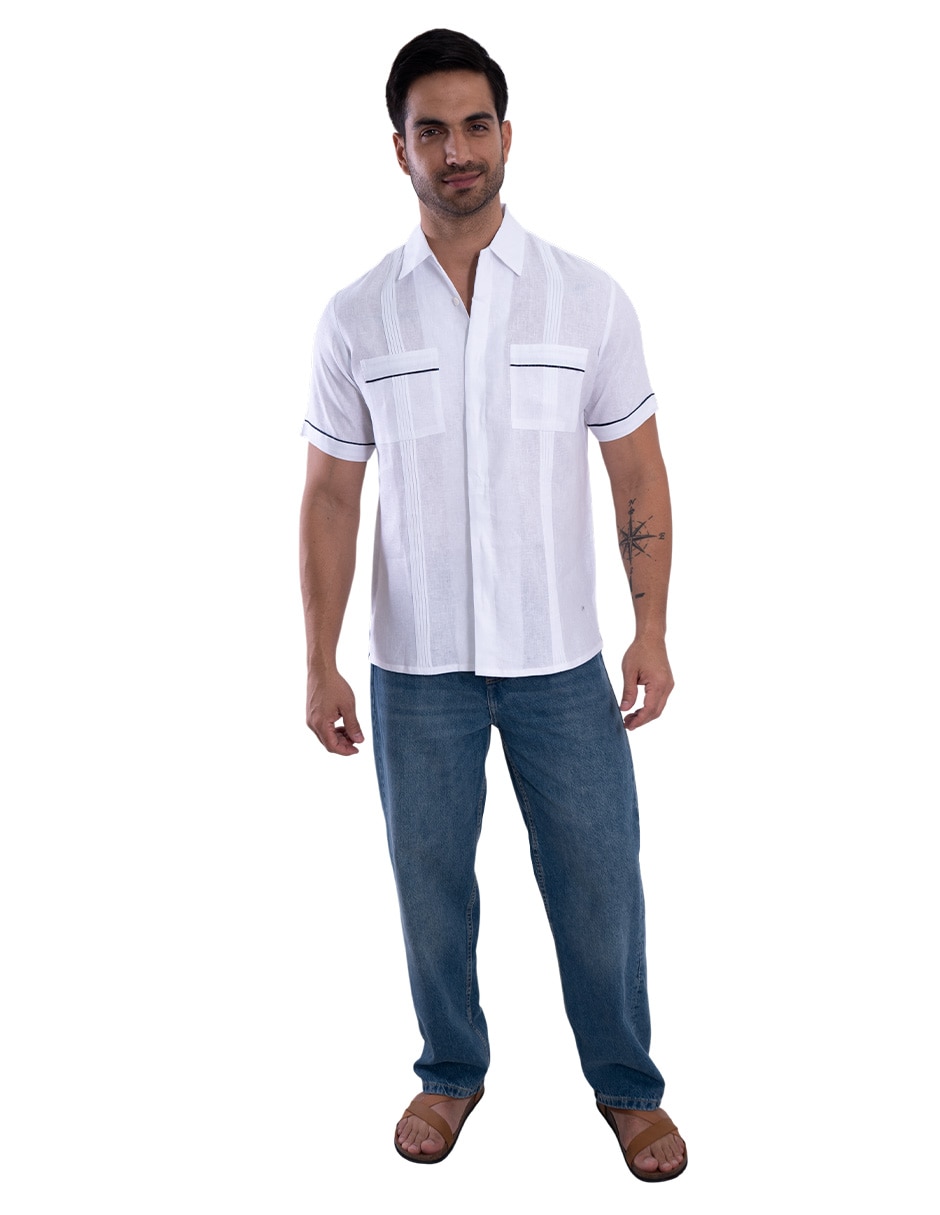 Guayabera manga corta para hombre