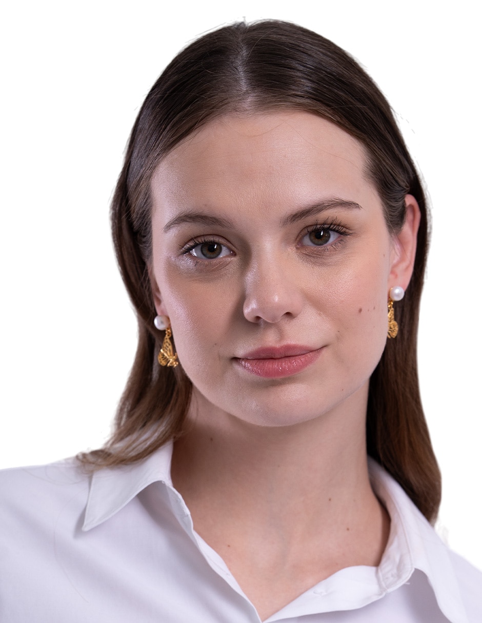 Aretes ovalados 18 K con acabado chapa de oro perla 4
