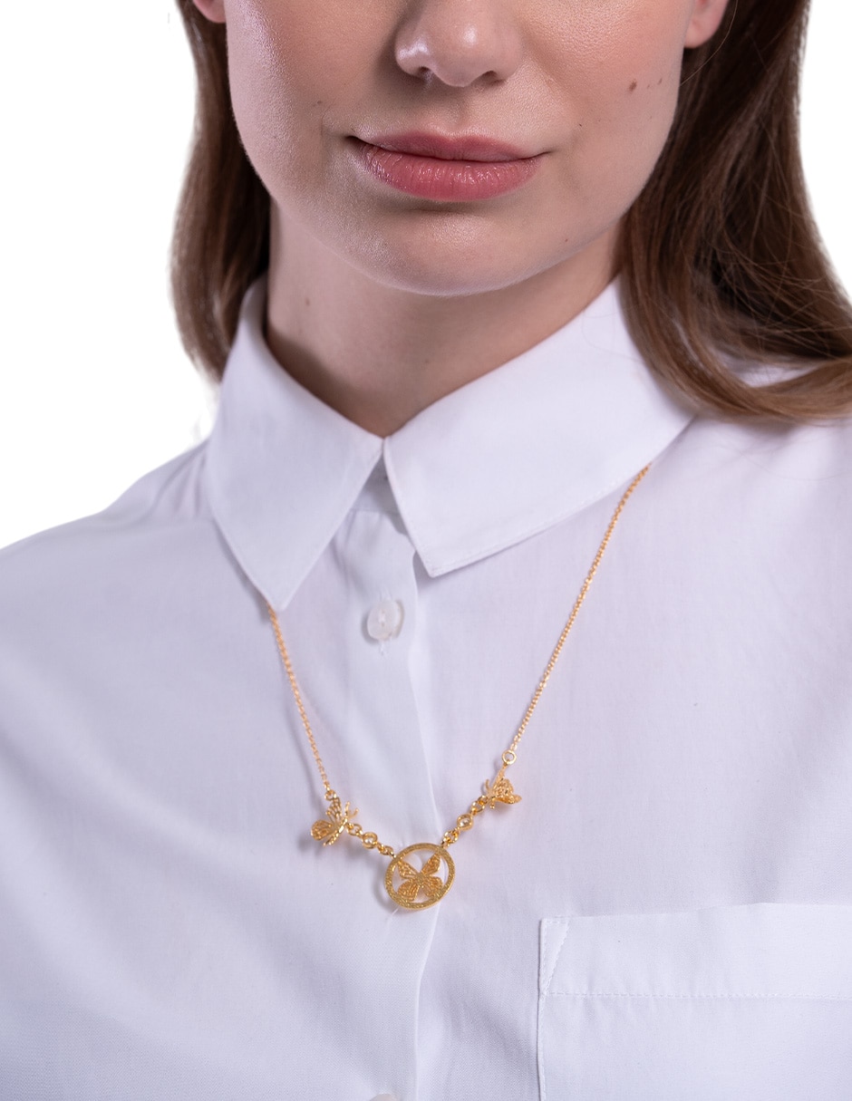 Collar mariposa 18 K 4
