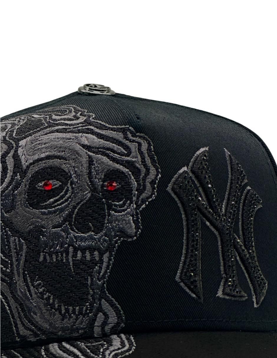 Gorra visera curva snapback casual Calaveras Black para hombre 3