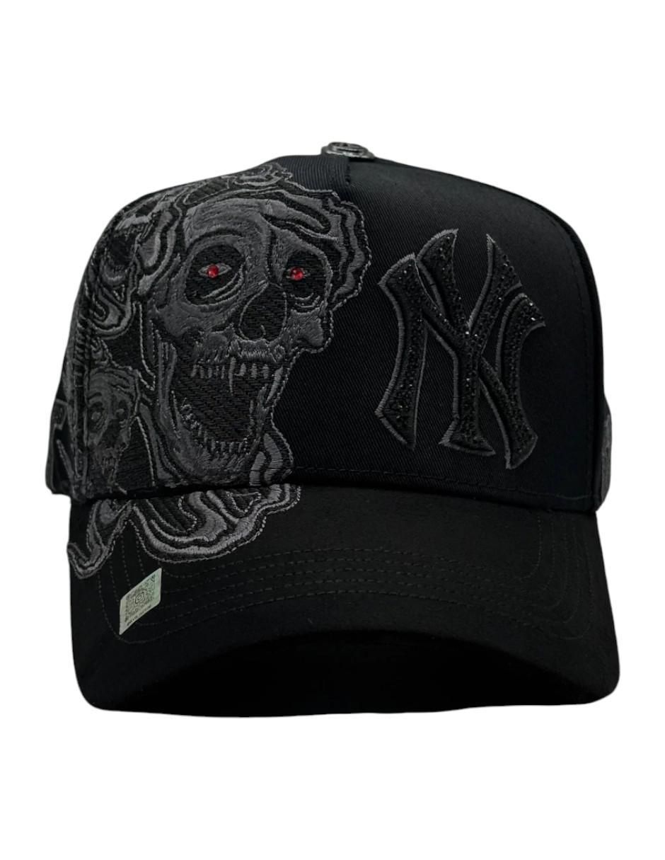 Gorra visera curva snapback casual Calaveras Black para hombre 6