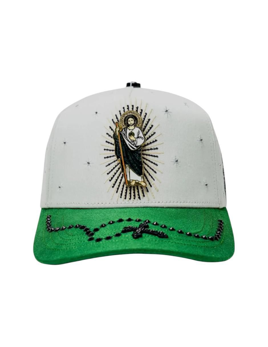 Gorra visera curva snapback casual San Judas Cristal White para hombre 4