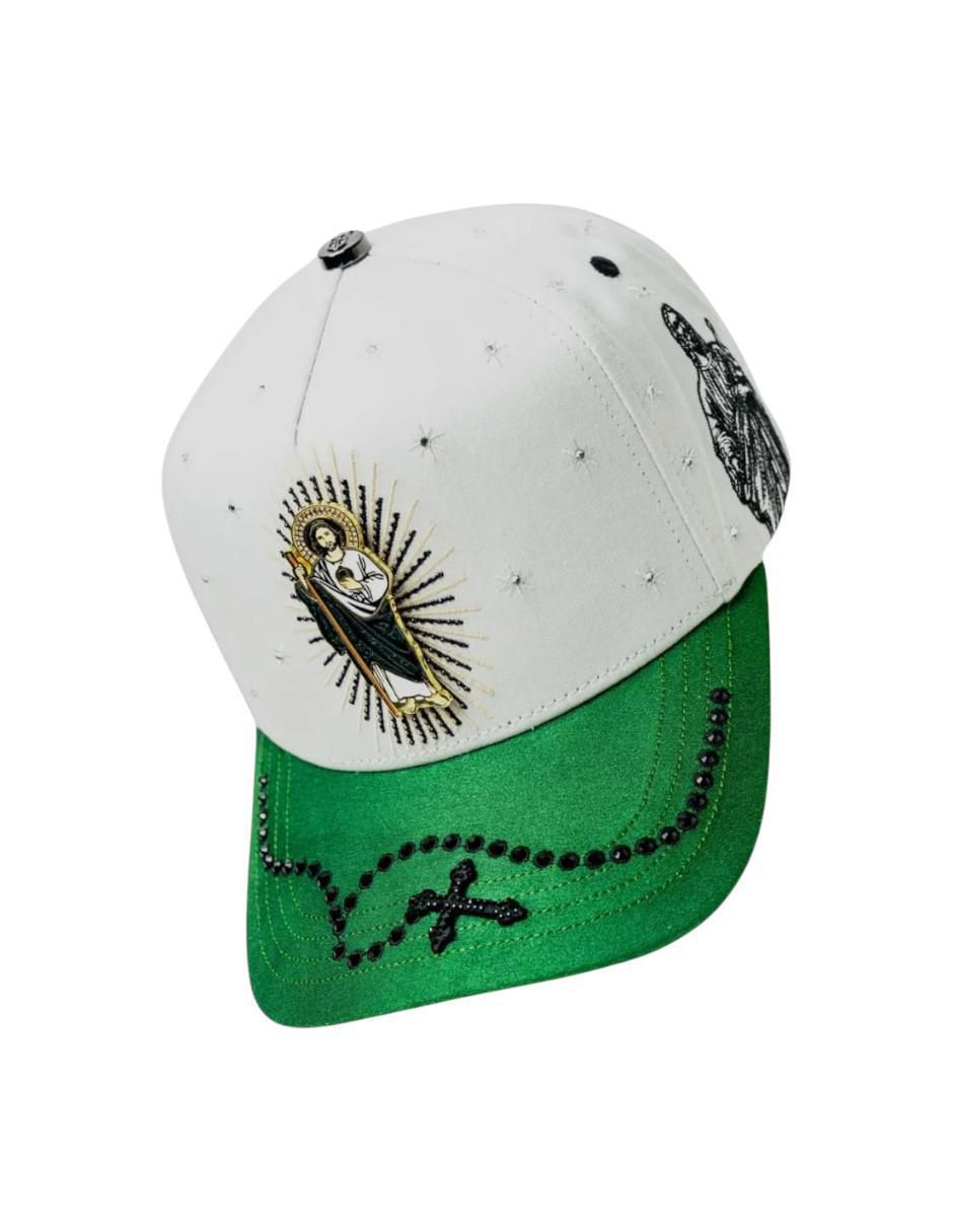 Gorra visera curva snapback casual San Judas Cristal White para hombre 2