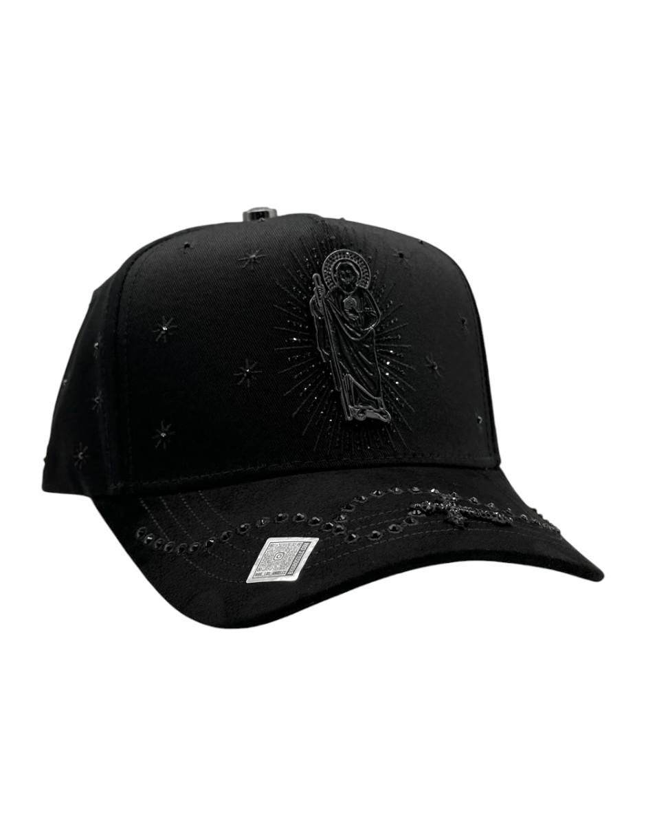 Gorra visera curva snapback casual San Judas Crystal para hombre