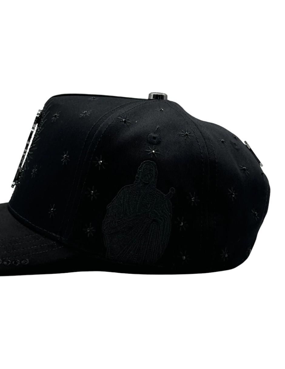 Gorra visera curva snapback casual San Judas Crystal para hombre