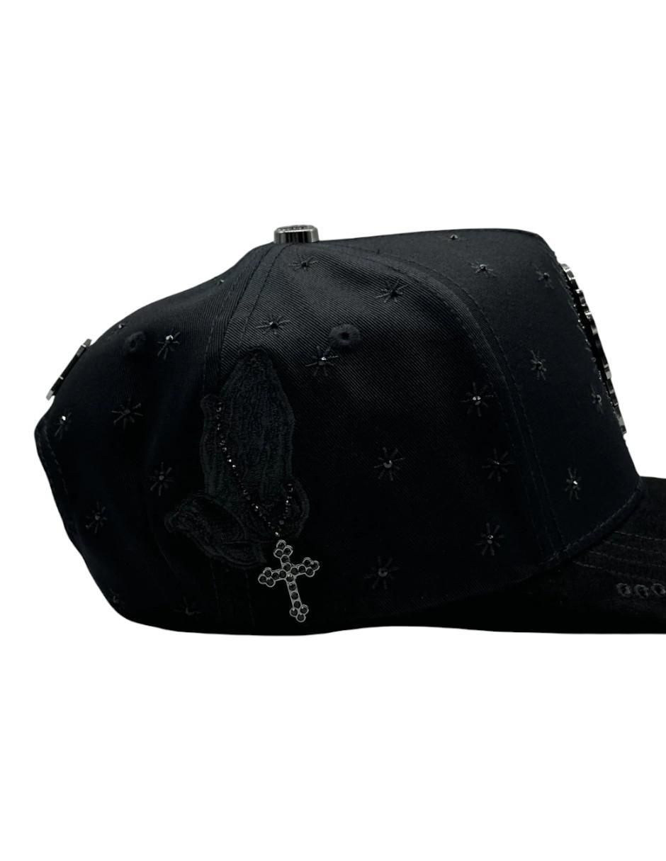 Gorra visera curva snapback casual San Judas Crystal para hombre