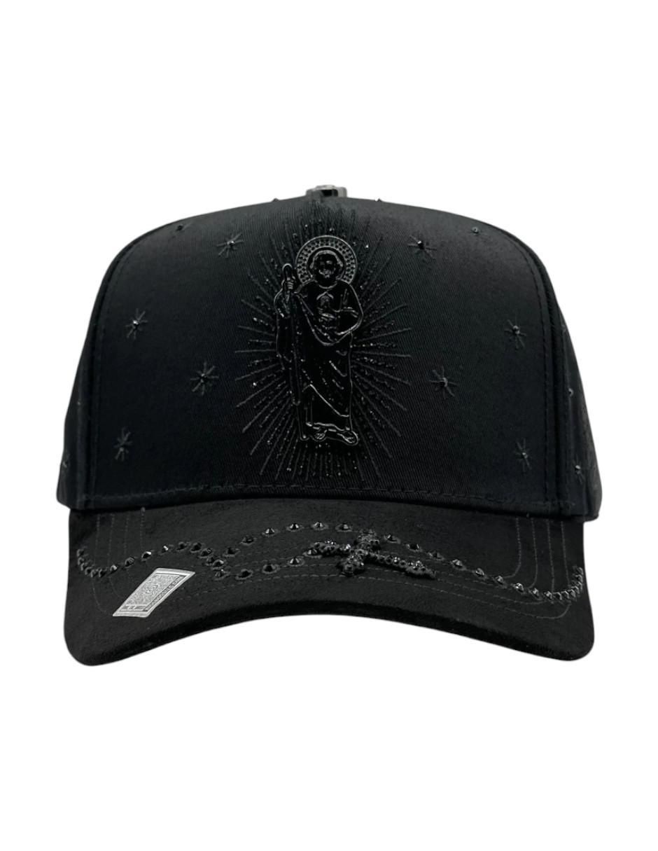 Gorra visera curva snapback casual San Judas Crystal para hombre