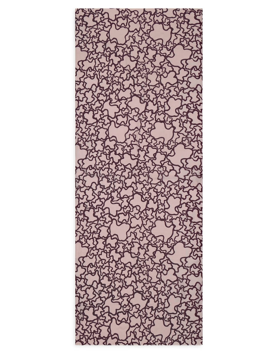 Mascada con estampado logo de viscosa para mujer 1