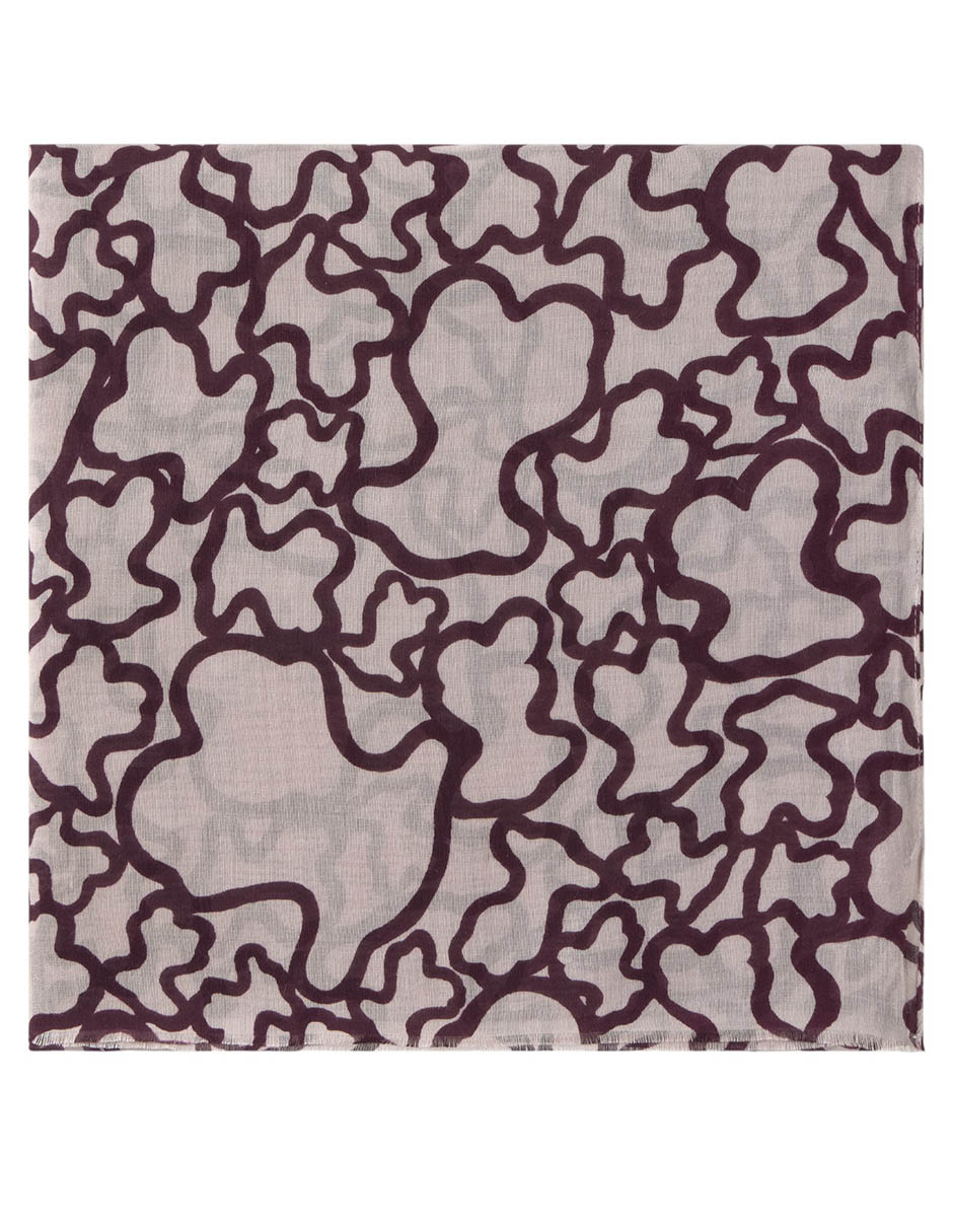Mascada con estampado logo de viscosa para mujer 5
