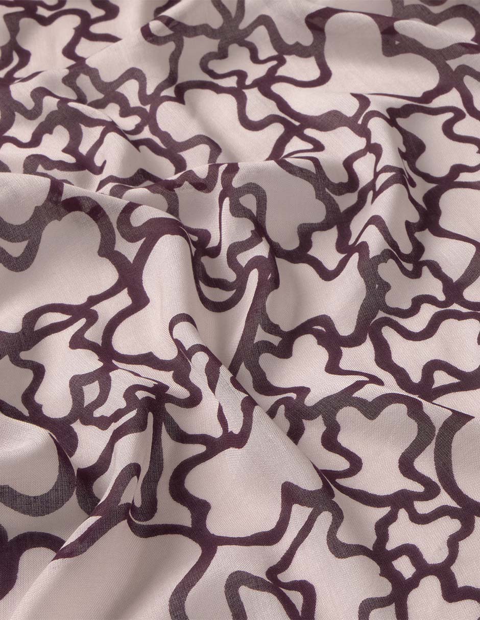 Mascada con estampado logo de viscosa para mujer 4