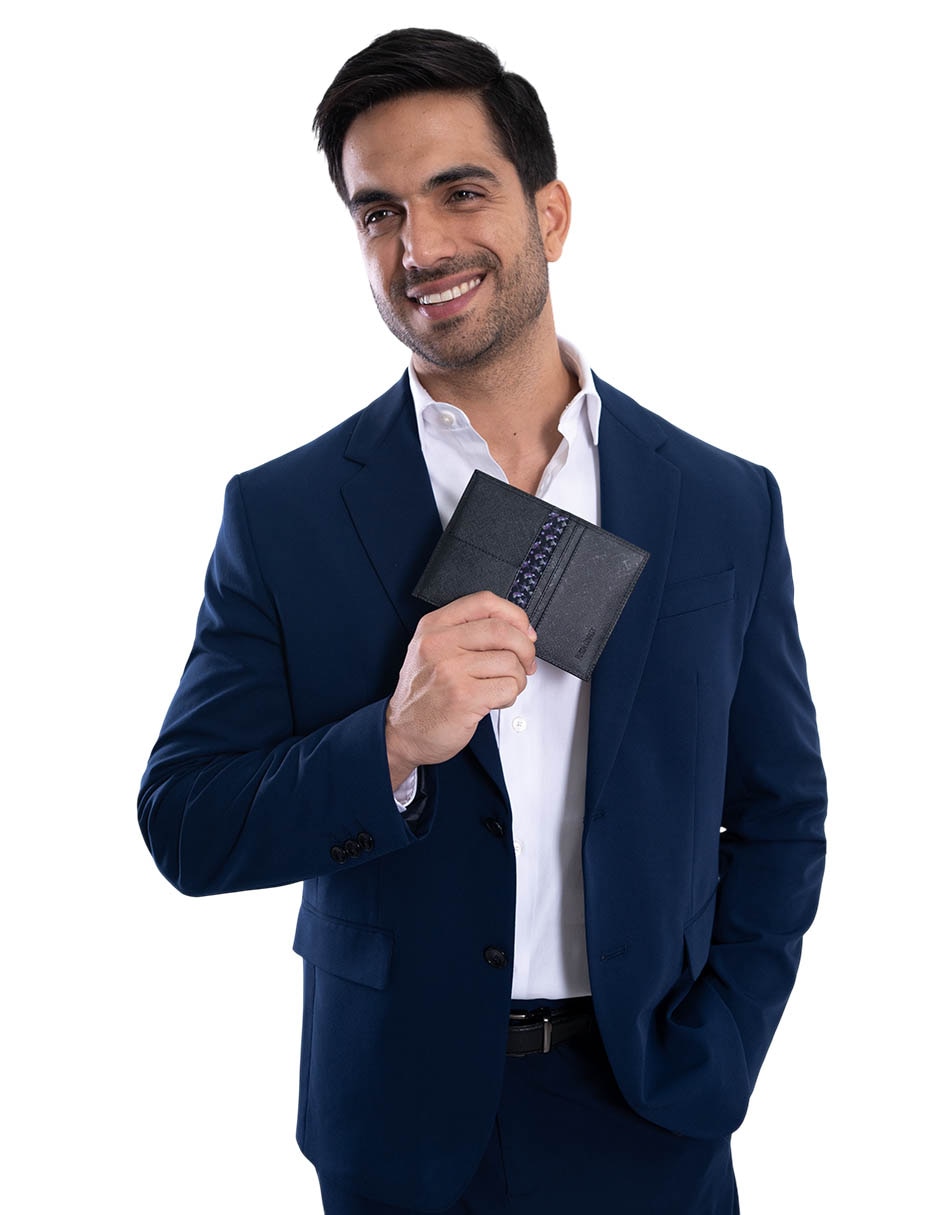 Tarjetero Pineda Covalin de piel Colibrí para hombre