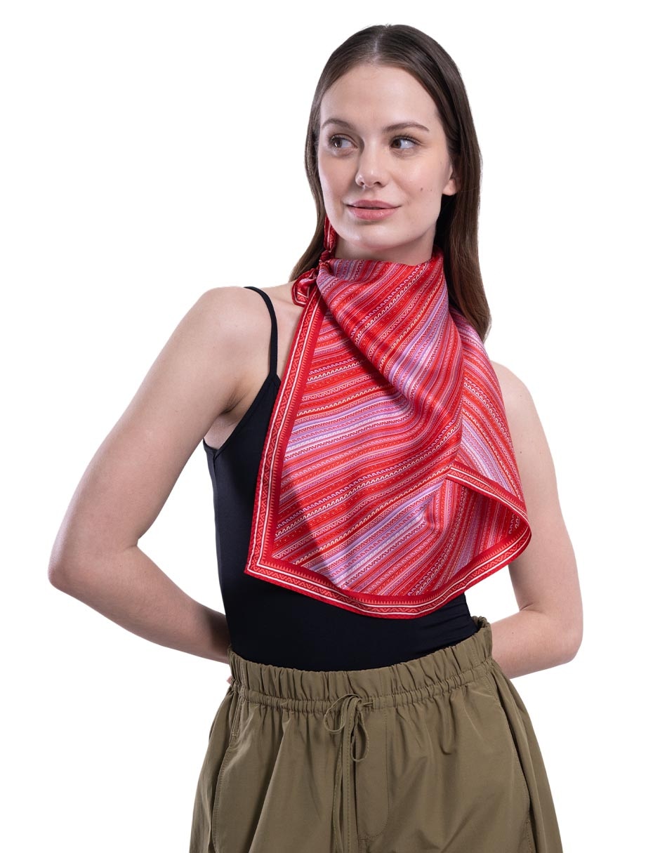 Mascada 'con estampado' gráfico 'de' seda 'para mujer'