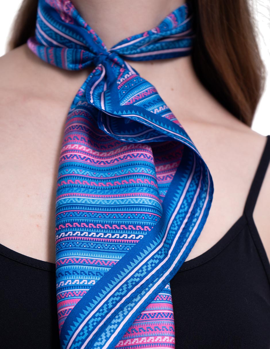 Mascada con estampado gráfico de seda para mujer 3