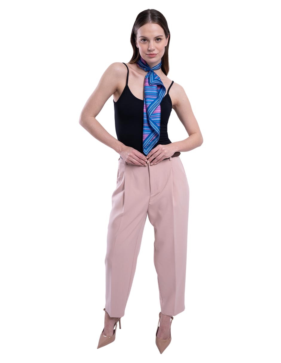 Mascada con estampado gráfico de seda para mujer 4