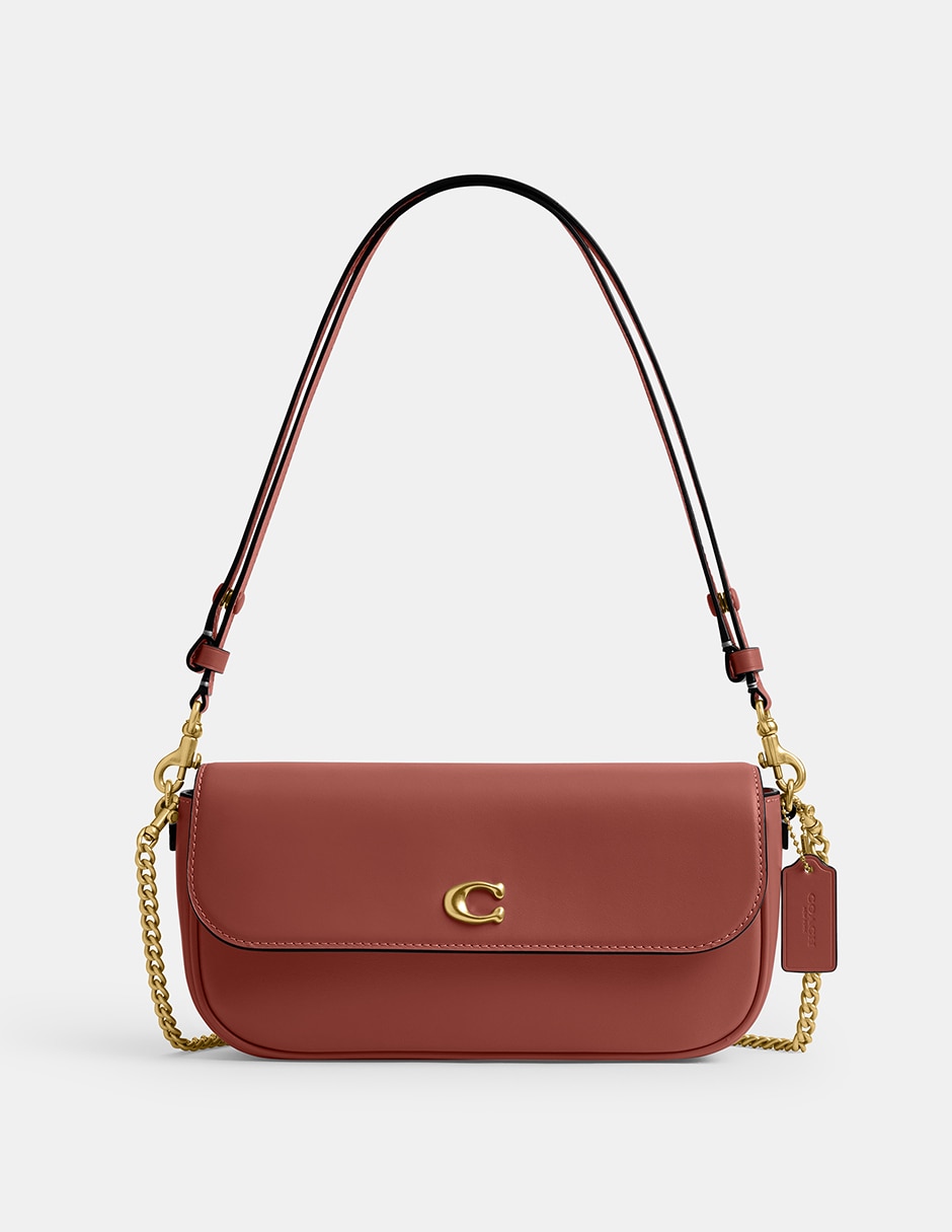 COACH Bolsa shoulder coach brook flap chain de piel mujer