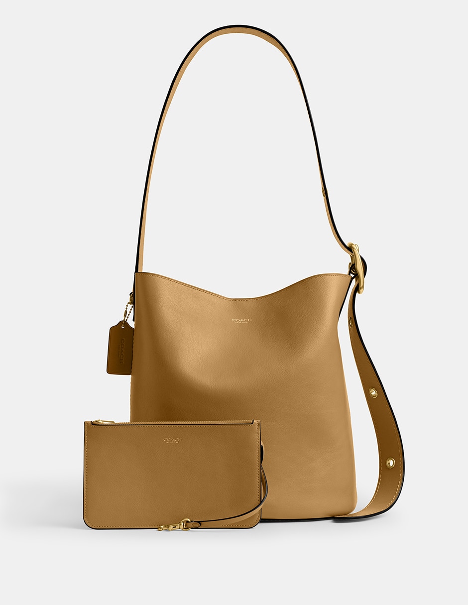 Bolsa shoulder bucket bleecker de piel para mujer