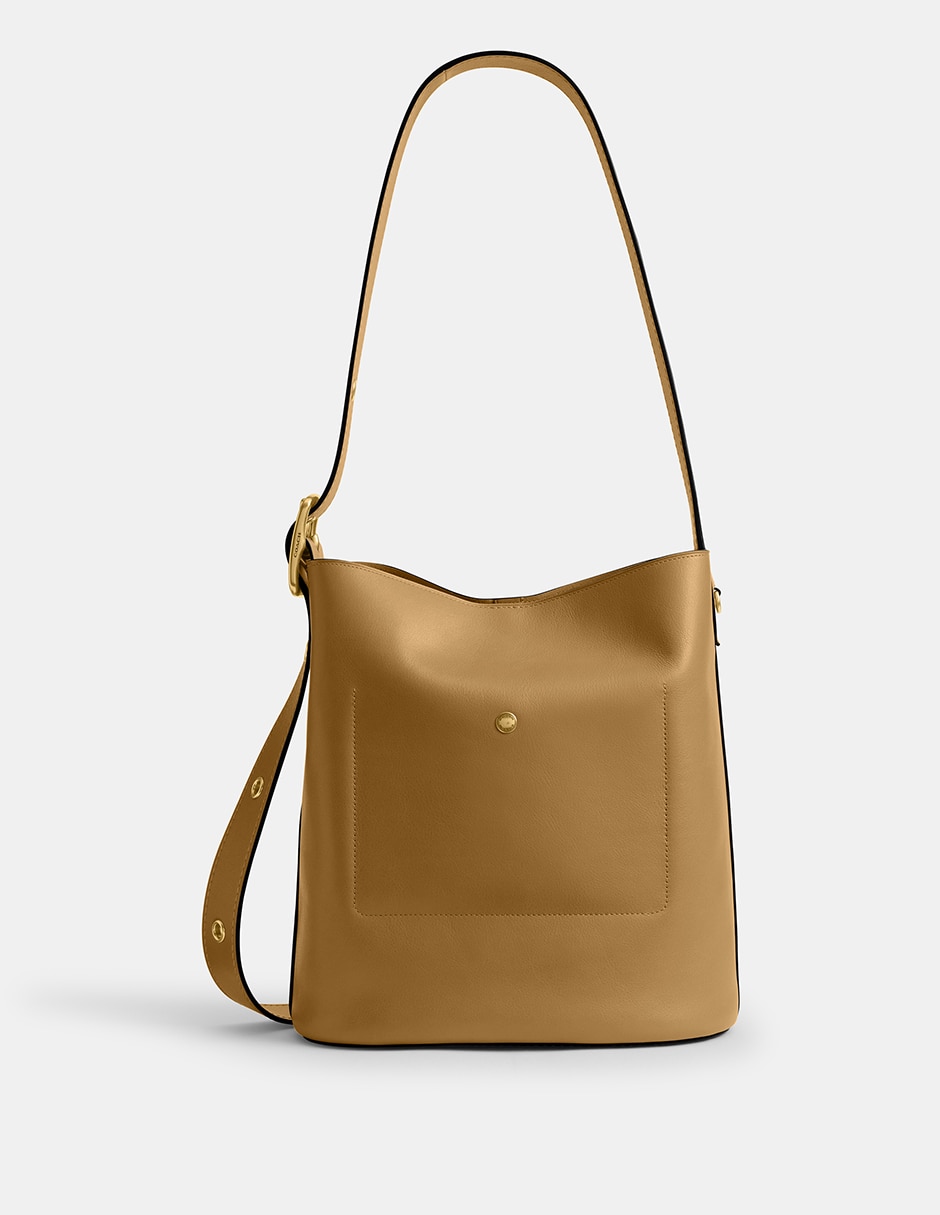 Bolsa shoulder Coach bucket bleecker de piel para mujer