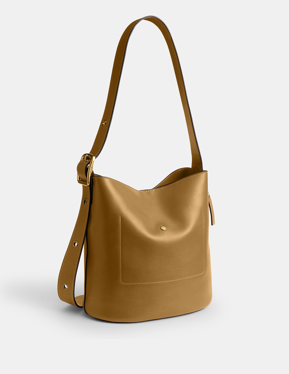 Bolsa shoulder Coach bucket bleecker de piel para mujer