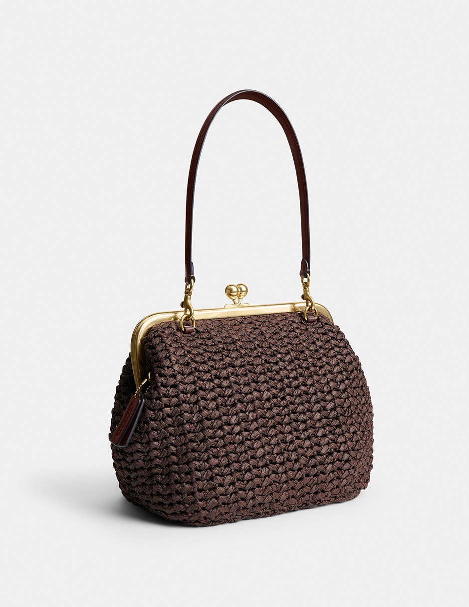COACH Bolsa shoulder Coach kisslock frame 27 de paja mujer