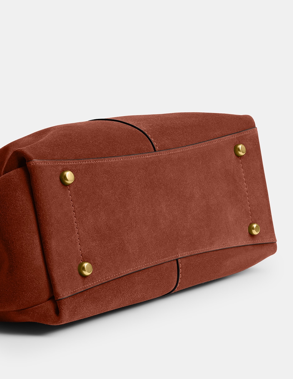 Bolsa shoulder lana de suede para mujer 4