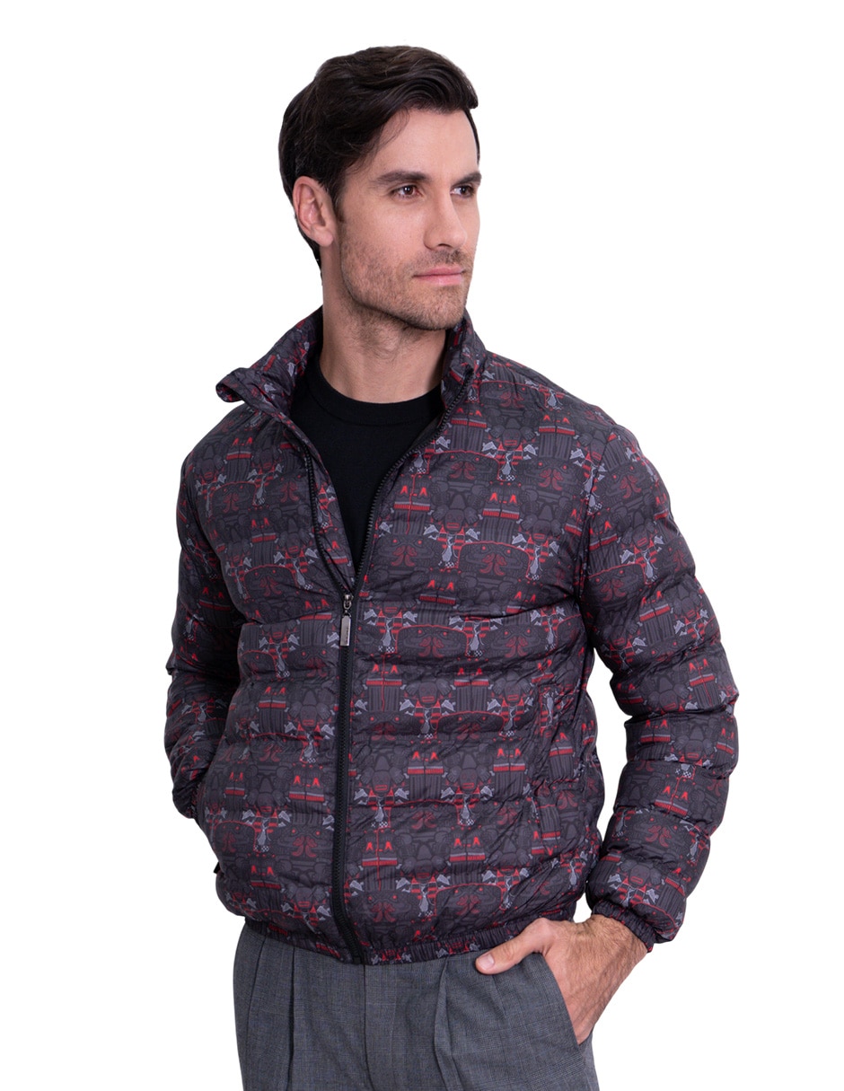 Chamarra bomber pineda covalin coatlicue con bolsillos para hombre